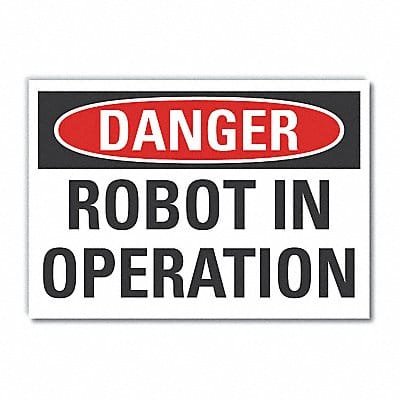 Robot Area Danger Lbl 10x14in Polyester