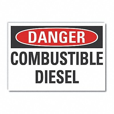 Combust Diesel DangerLbl 10x14in Polyest