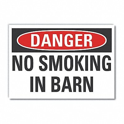 No Smoking Danger Rflct Label 7inx10in