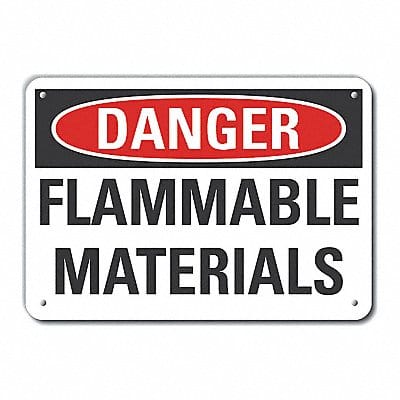 Flammable Mtrl Danger Sign 10x14in Alum