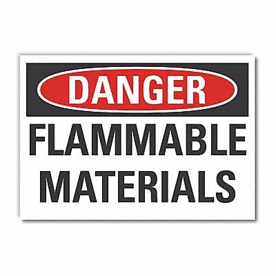 Flammabl Mtrl Danger Lbl 3.5x5in Polyest