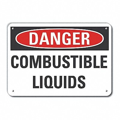 Alum Combust Liquid Danger Sign 7x10in