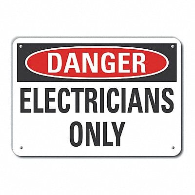 Alum Elect Equipment Danger Sign 7x10in