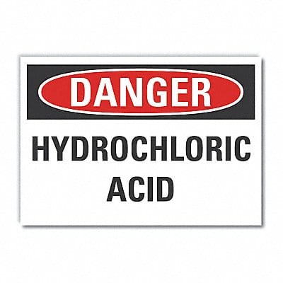 HCL Acid Danger Refelctive Lbl 10x14in