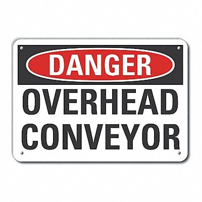 Rflct Conveyor Safety Danger Sign 7x10in