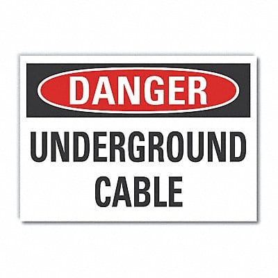 Underground Cable Danger Lbl 10x14in