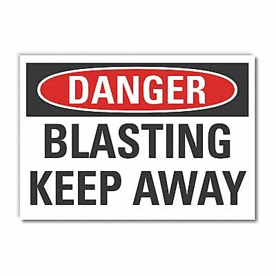 Blasting Area Label 10 in x 14 in