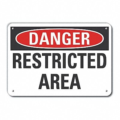 Danger Sign 7 in x 10 in Aluminum