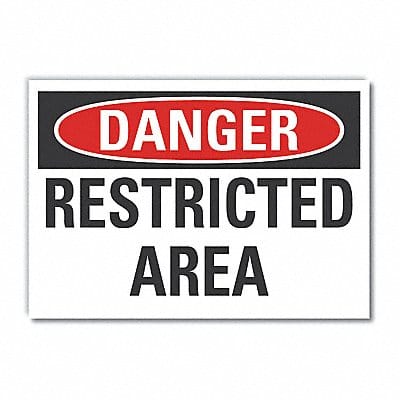 Restricted Area Dangr Rflct Lbl 3.5x5in