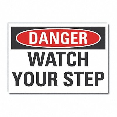 Steps Danger Label 7inx10in Polyester