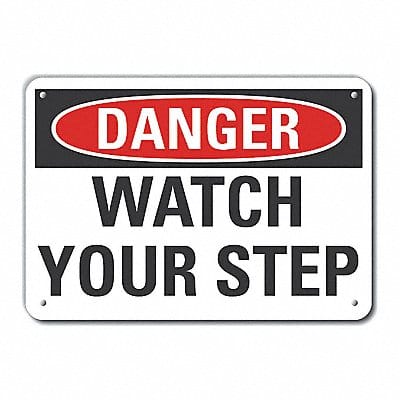 Rflct Steps Danger Sign 10x14in Alum