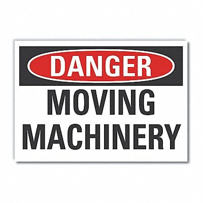 Moving Mach. Danger Labl 3.5x5in Polyest