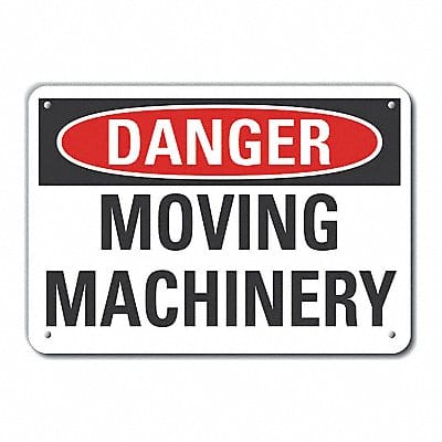 Rflctv Moving Mach Danger Sign 10x14in