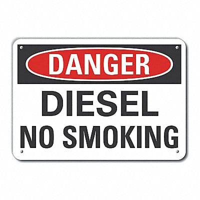 Rflct Diesel Danger Sign 7x10in Alum