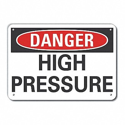 Rflct High Pressure Danger Sign 10x14in