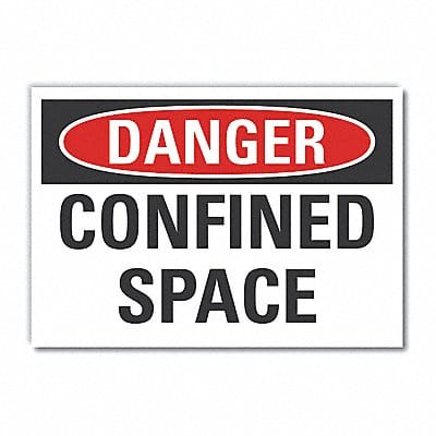 Confined Space DangerLbl 10x14in Polyest