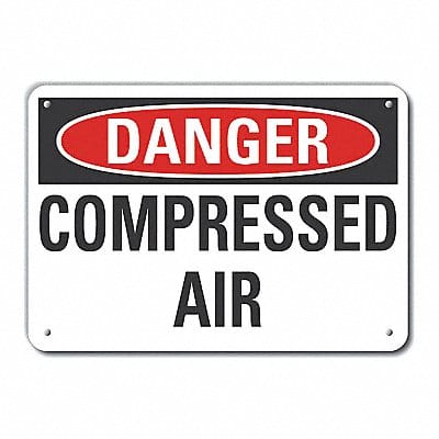 Alum Compressed Air Danger Sign 10x14in