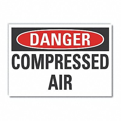 CompressAirDanger Lbl 7x10in Polyester