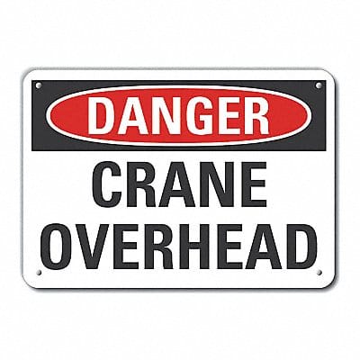 K3079 Crane  Hoists Danger Sign 10x14in Alum