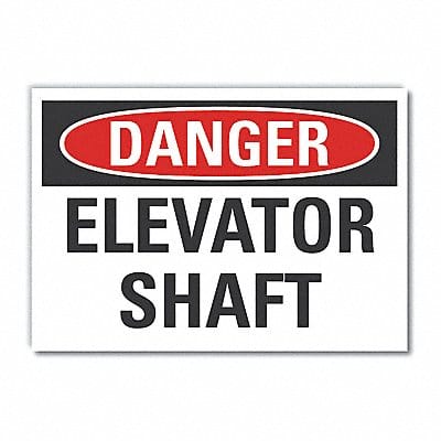 Elevator Hazard Lbl 3.5x5in Polyester