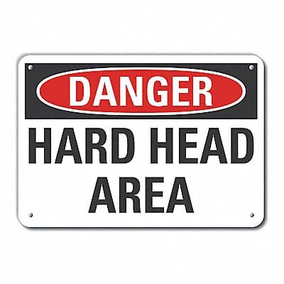 Aluminum Hard Hat Danger Sign 10x14in