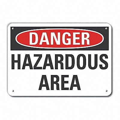 Rflct Hzrd Area Danger Sign 10x14in Alum