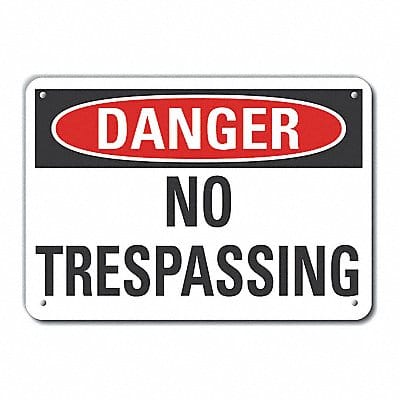 Danger Sign 7 in x 10 in Aluminum