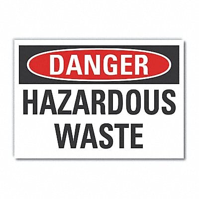 Hzrdous Waste Danger Lbl 7x10in Polyest