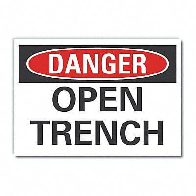 Open Trench Danger Lbl 7x10in Polyester