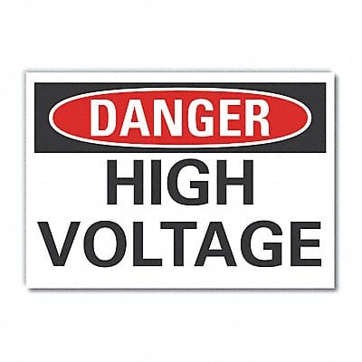 High Voltage Danger Label 7x10in Polyest