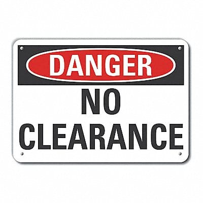 Rflct No Clearance Danger Sign 10x14in