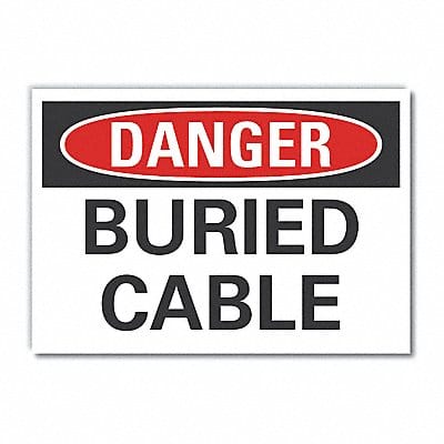 Buried Cable Danger Rflct Lbl 10inx14in