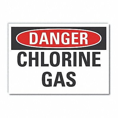 Chlorine Danger Lbl 7inx10in Polyester