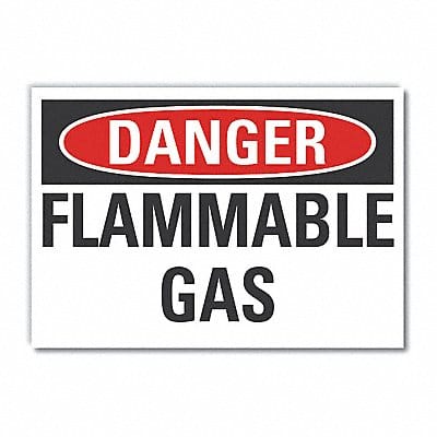 Flammable Gas Danger Rflct Lbl 7inx10in