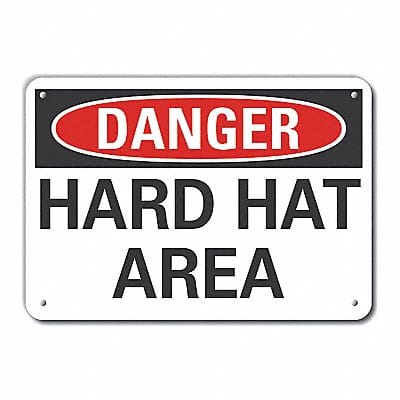 Hard Hat Danger Sign 10inx14in Aluminum