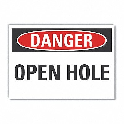 Open Hole Danger Lbl 3.5x5in Polyester