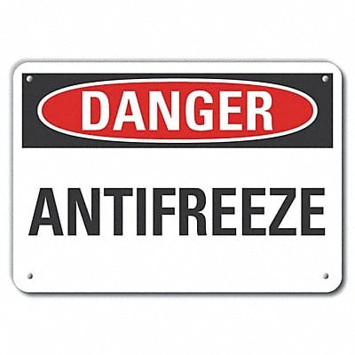 Alum Antifreeze Danger Sign 7x10in Alum