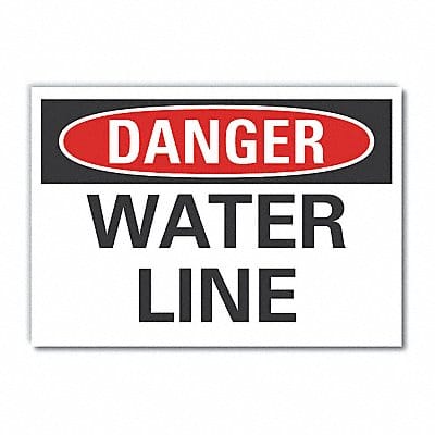 Water Line Danger Lbl 7x10in Polyester