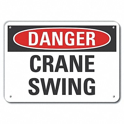 Rflct Crane Hoists Danger Sign 7x10in