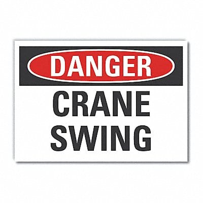 Crane  Hoists Danger Rflct Lbl 7x10in