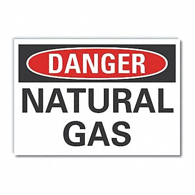 Natural Gas Danger Lbl 10x14in Polyest