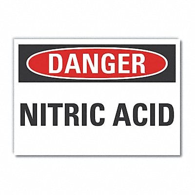 Nitric Acid Danger Lbl 10x14in Polyest