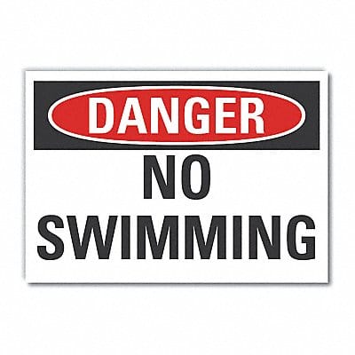 No Swimming Danger Lbl 7x10in Polyester