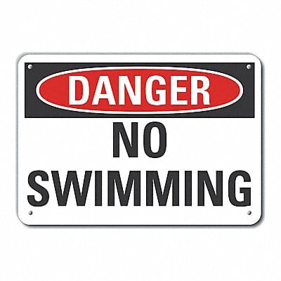 Rflctv No Swimming Danger Sign 10x14in