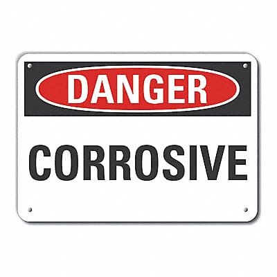 Rflct Corrosive Mtrl Danger Sign 10x14in