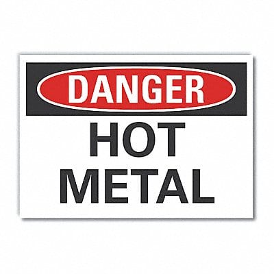 Hot Metal Danger Lbl 7inx10in Polyester