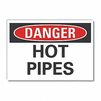 Hot Pipes Danger Label 3.5x5in Polyester