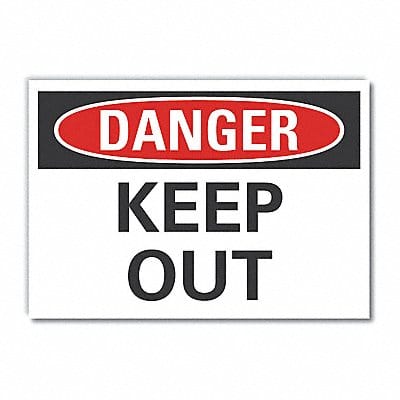 Keep Out Danger Rflctv Label 5inx7in