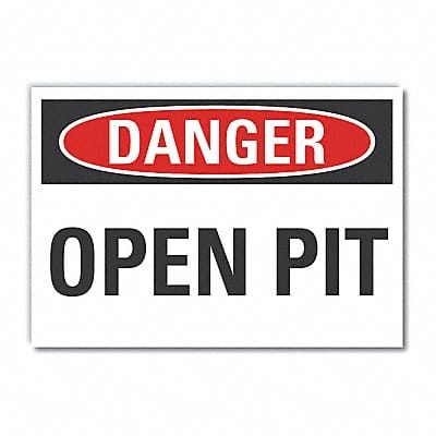 Open Pit Danger Rflct Label 3.5inx5in