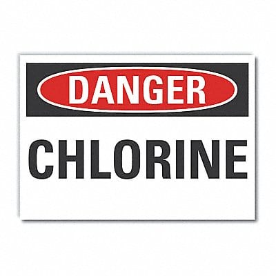 Chlorine Danger Lbl 10inx14in Polyester